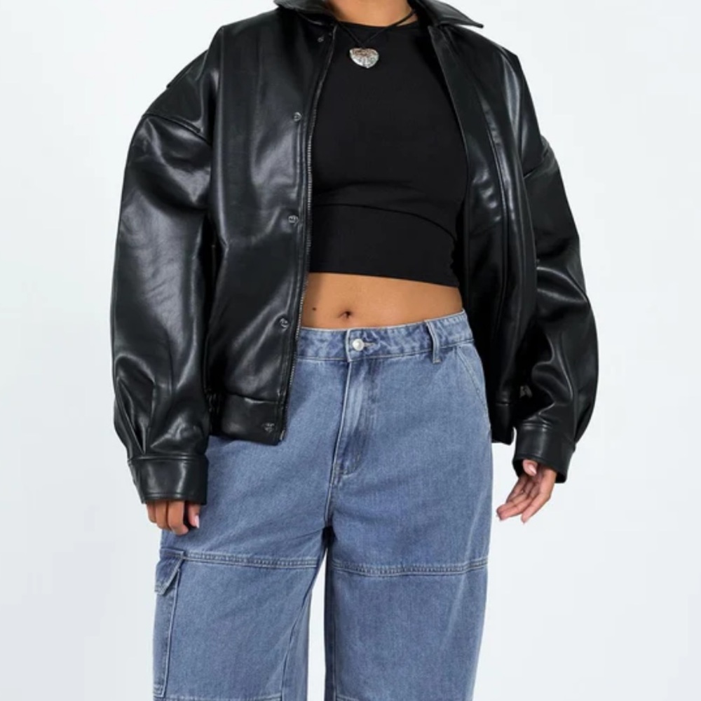 princess polly kenny bomber jet black